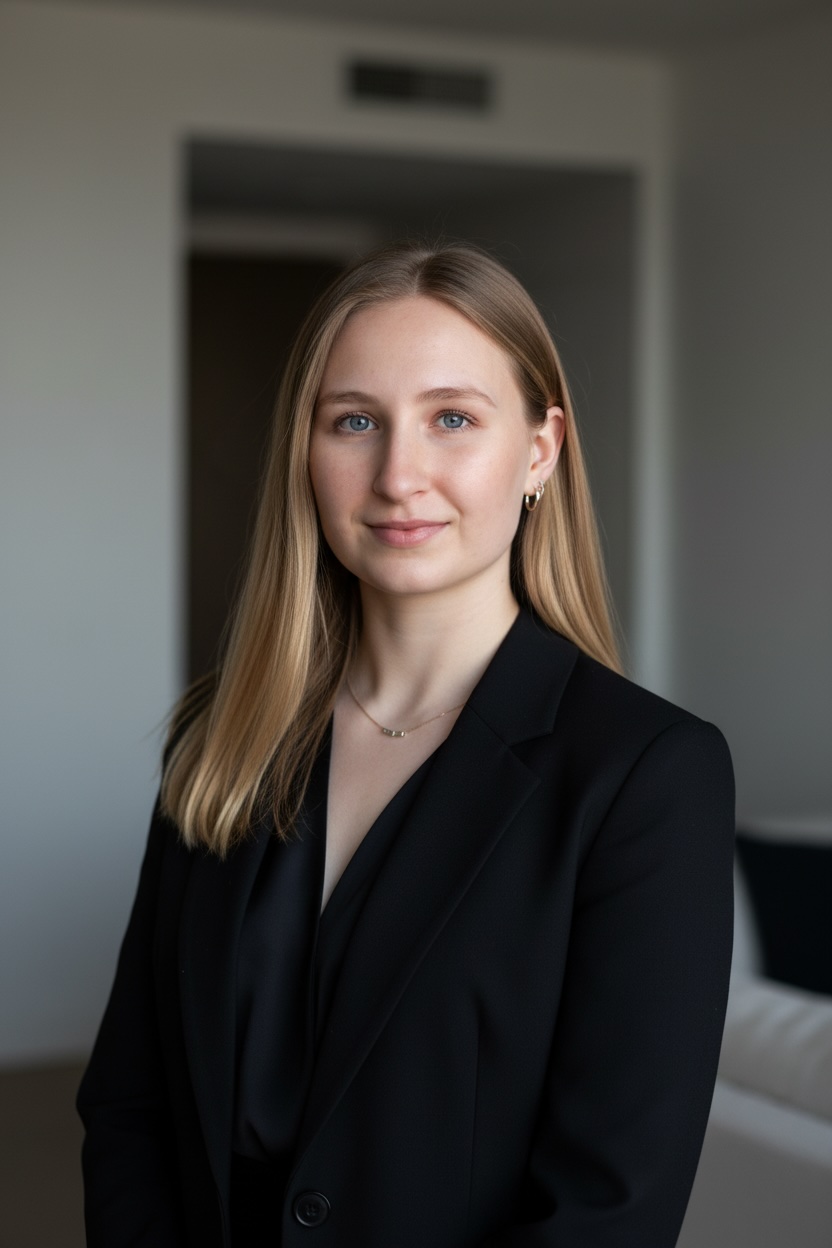 Professional headshot - Woman with blue background